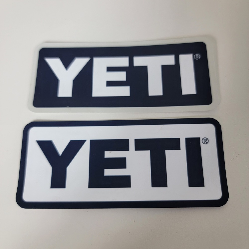 Yeti Logo Sticker Set Navy White New Vinyl Decal 2-Pack 4 Inch